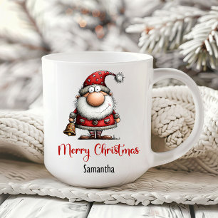 Rolig lekfull tomte tecknad rolig kaffemugg