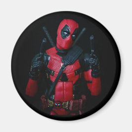 Rolig leksaksfotografering superhjälte designad magnet