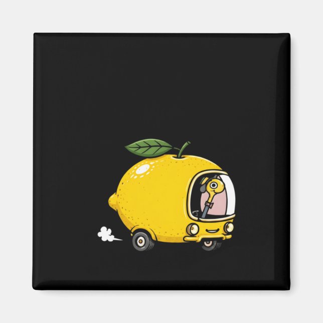 Rolig Lemonbil Flamingo 1 Magnet (Framsidan)