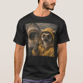 Rolig Lemur som Röker Pip Hajar Attack Meme T Shirt