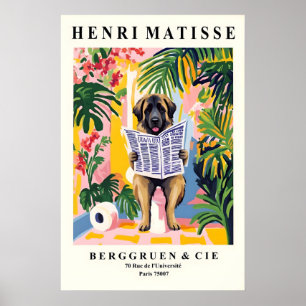 Rolig Leonberger-konst - Hund på toalett, Matisse Poster