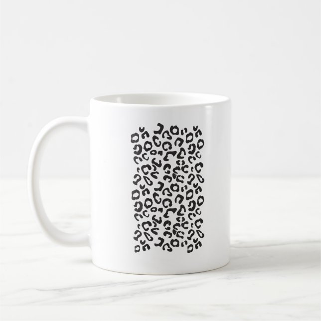 Rolig Leopard Djur Kaffemugg (Vänster)