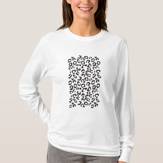 Rolig Leopard Djur T Shirt (Framsida)