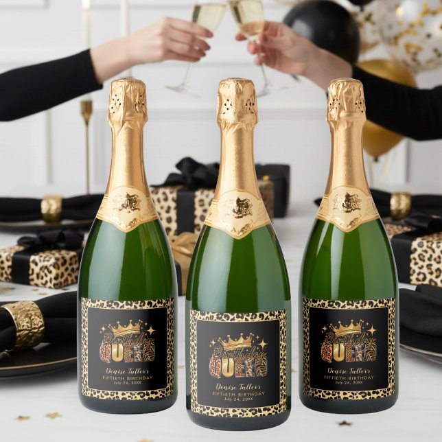 Rolig Leopard Födelsedagsdrottning Femtioårsfirand (Skapare uppladdad)