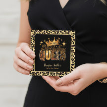 Rolig Leopard Födelsedagsdrottning Fyrtioårsdag