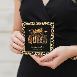 Rolig Leopard Födelsedagsdrottning Fyrtioårsdag Inbjudningar