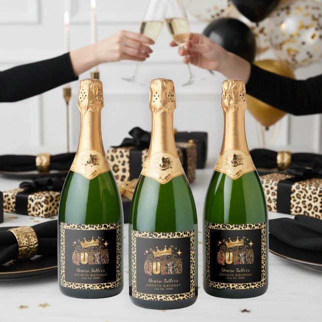 Rolig Leopard Födelsedagsdrottning Sextioårsdag (Skapare uppladdad)