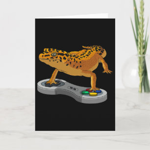 Rolig Leopard Gecko Skäggig Drakpresent Barn Cool Kort