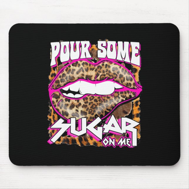 Rolig Leopard Hetrosa Läppar Häll Lite Socker På M Musmatta (Framsidan)