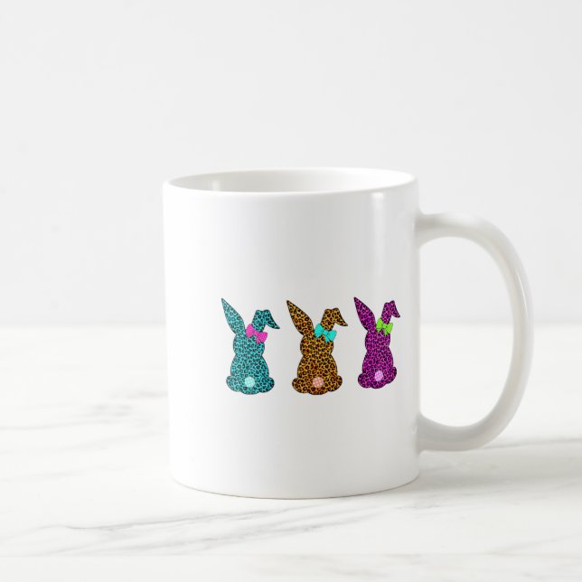 Rolig Leopard Påskhare Kanin Söt Påsk  Kaffemugg (Höger)