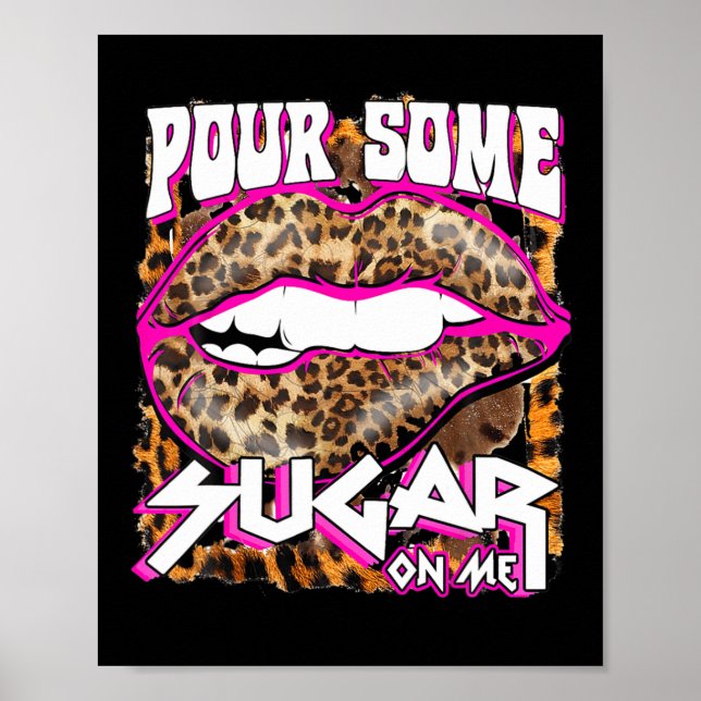 Rolig Leopard Varm Rosa Lapp Glöm Inte Sockret På  Poster (Framsidan)