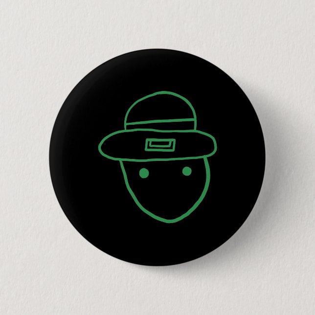 Rolig Leprechaun Amatör Sketch Meme Irländsk St Pa Knapp (Framsida)