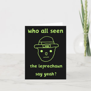 Rolig Leprechaun Amatör Sketch Meme Irländsk St Pa Kort