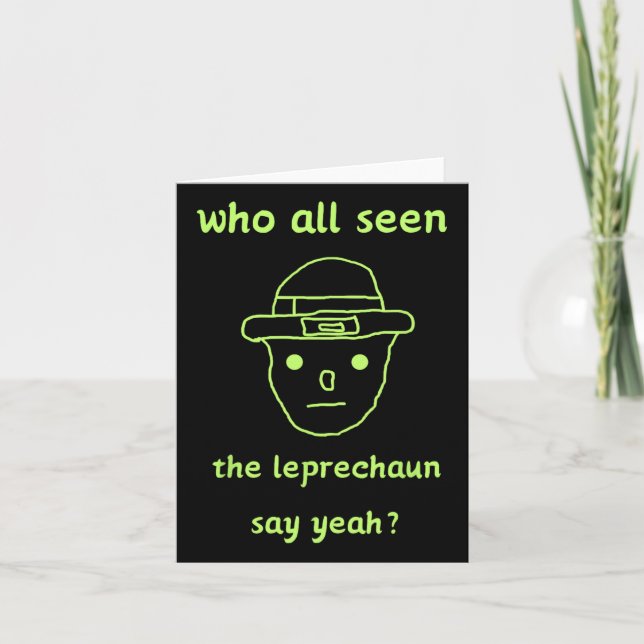 Rolig Leprechaun Amatör Sketch Meme Irländsk St Pa Kort (Framsida)