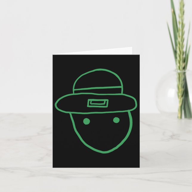Rolig Leprechaun Amatör Sketch Meme Irländsk St Pa Kort (Framsida)