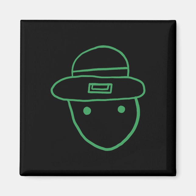Rolig Leprechaun Amatör Sketch Meme Irländsk St Pa Magnet (Framsidan)