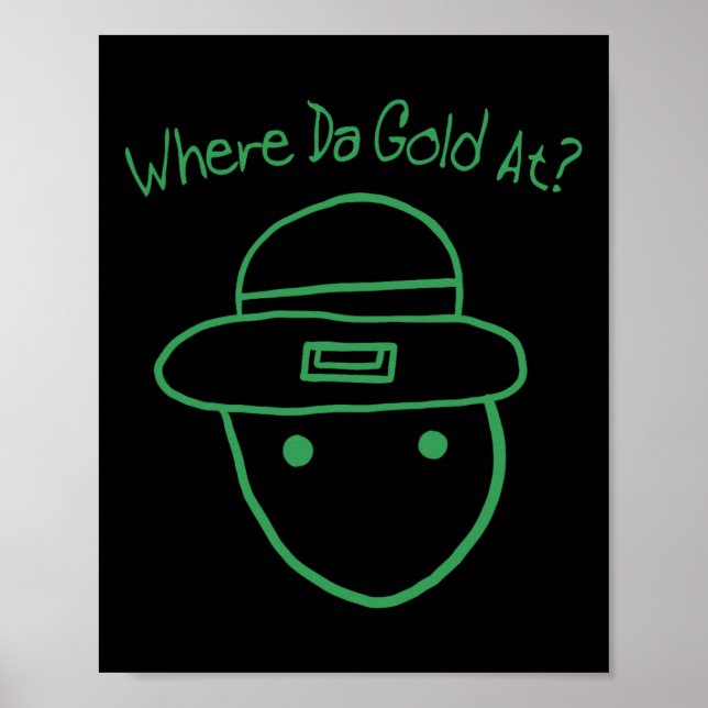 Rolig Leprechaun Amatör Sketch Meme Irländsk St Pa Poster (Framsidan)