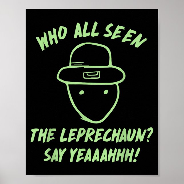 Rolig Leprechaun Amatör Sketch Meme Irländsk St Pa Poster (Framsidan)