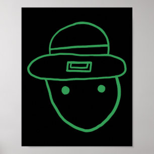 Rolig Leprechaun Amatör Sketch Meme Irländsk St Pa Poster