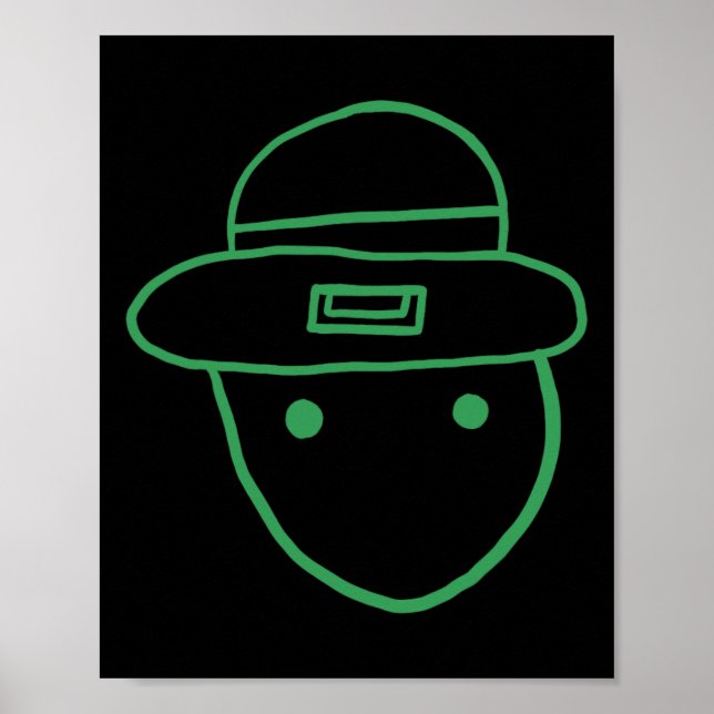 Rolig Leprechaun Amatör Sketch Meme Irländsk St Pa Poster (Framsidan)