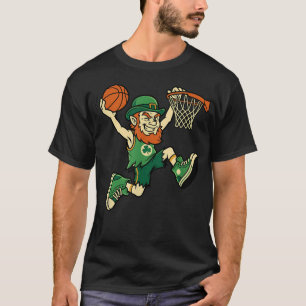 Rolig Leprechaun Basketboll St Patricks Day T Shirt