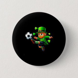Rolig Leprechaun Irländsk Fotboll St Patricks Män Knapp