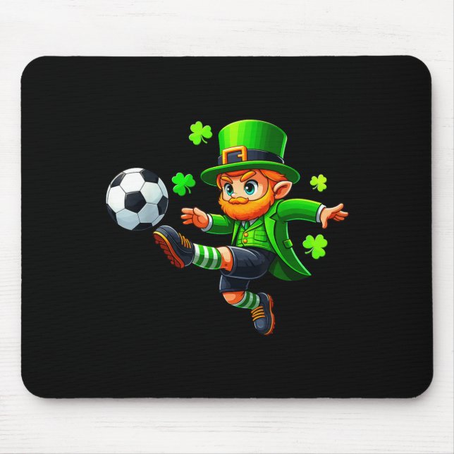 Rolig Leprechaun Irländsk Fotboll St Patricks Män  Musmatta (Framsidan)