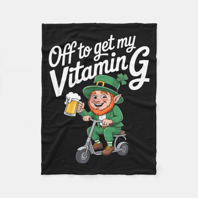 Rolig leprechaun vitamin g scooter slogan Rolig le Fleecefilt (Framsidan)