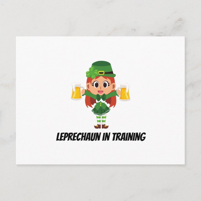 Rolig Leprechaun Vykort (Framsida)
