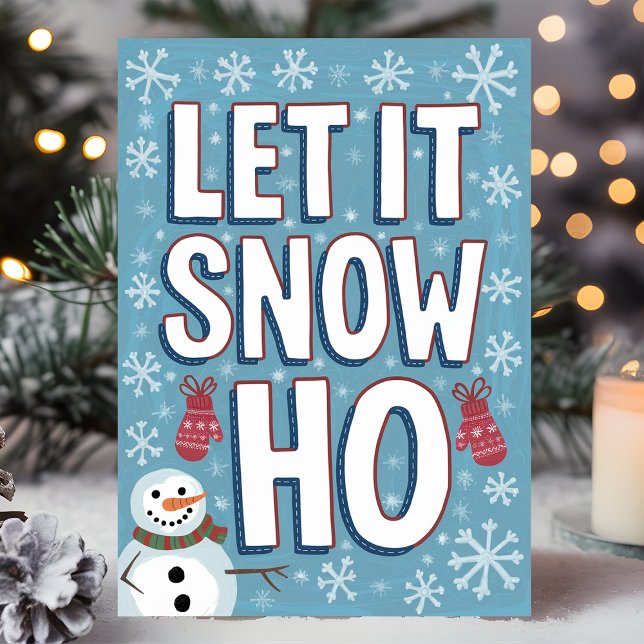 Rolig Let It Snow Ho Snorman Jul Helgkort (Skapare uppladdad)