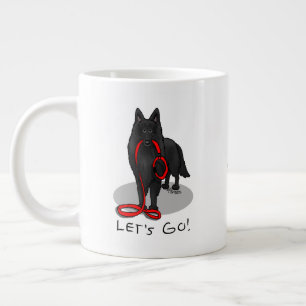 Rolig Let's Go! Gå Belgisk Vallhund (svart 1) Jumbo Mugg