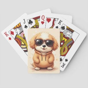 Rolig Lhasa Apso Kawaii Hund Casinokort