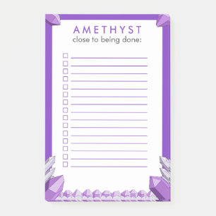 Rolig lila ametist Att Göra Checklista Post-it Block