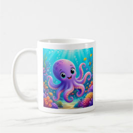 Rolig lila bläckfisk kaffemugg