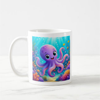 Rolig lila bläckfisk kaffemugg