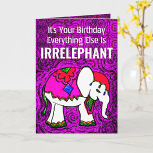 Rolig Lila Elefant Födelsedagskort Kort