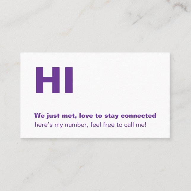 Rolig lila Ring mig Sociala nätverk stil Visitkort (Framsida)