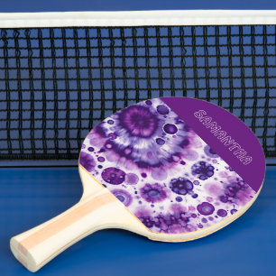 Rolig lila violett rosa batikcirklar konst mönster pingisracket