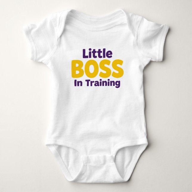 Rolig lilla boss söt spädbarnsfras t shirt (Framsida)