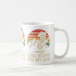 Rolig Lima Bean som spelar gitarr skämt Retro matl Kaffemugg