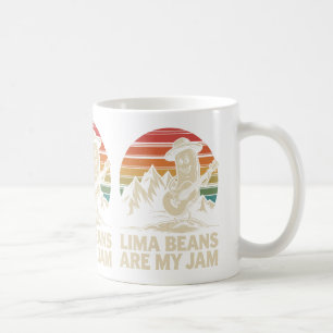 Rolig Lima Bean som spelar gitarr skämt Retro matl Kaffemugg