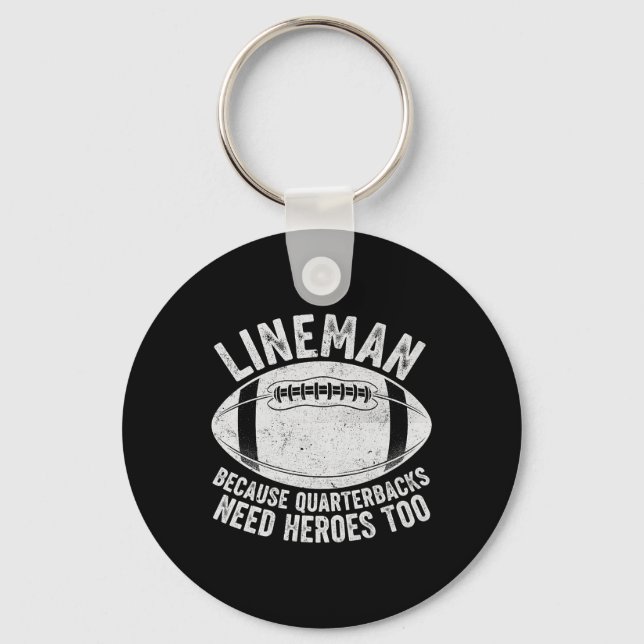 Rolig Lineman För att Quarterbacks också behöver h Nyckelring (Framsida)