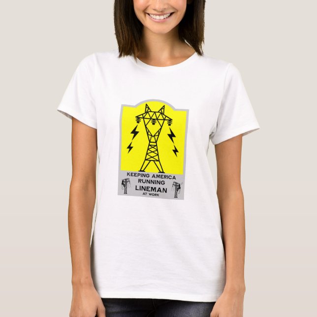 Rolig Lineman-mugg – Kraftlineman-present – Elektr T Shirt (Framsida)