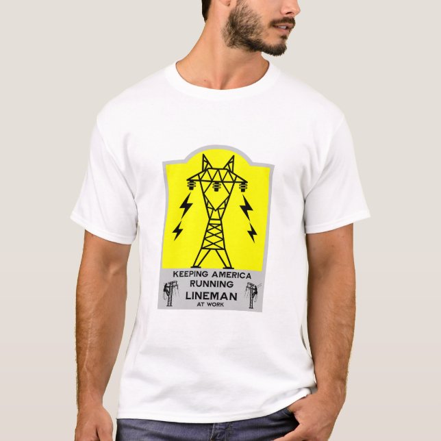 Rolig Lineman-mugg – Kraftlinemanpresent – Elektri T Shirt (Framsida)