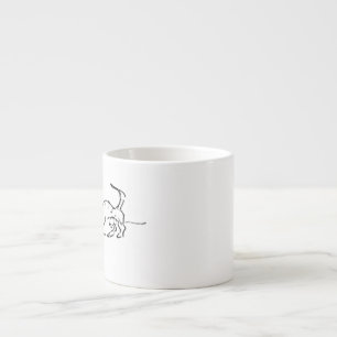 Rolig Linjekonst Korv Hund Kaffe Mugg Espressomugg