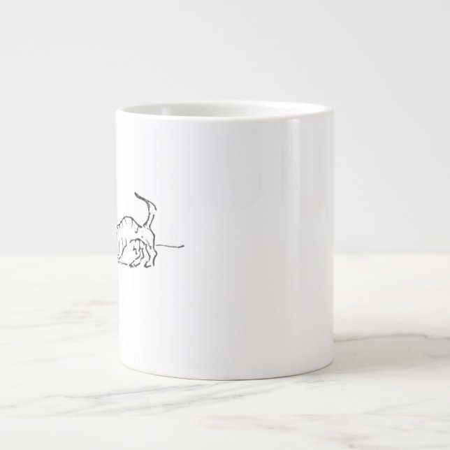 Rolig Linjekonst Korv Hund Kaffe Mugg Jumbo Mugg (Framsidan)