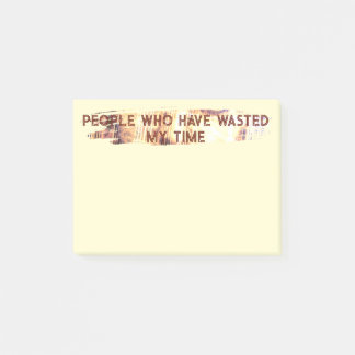 Rolig lista över tidsförstöring post-it block