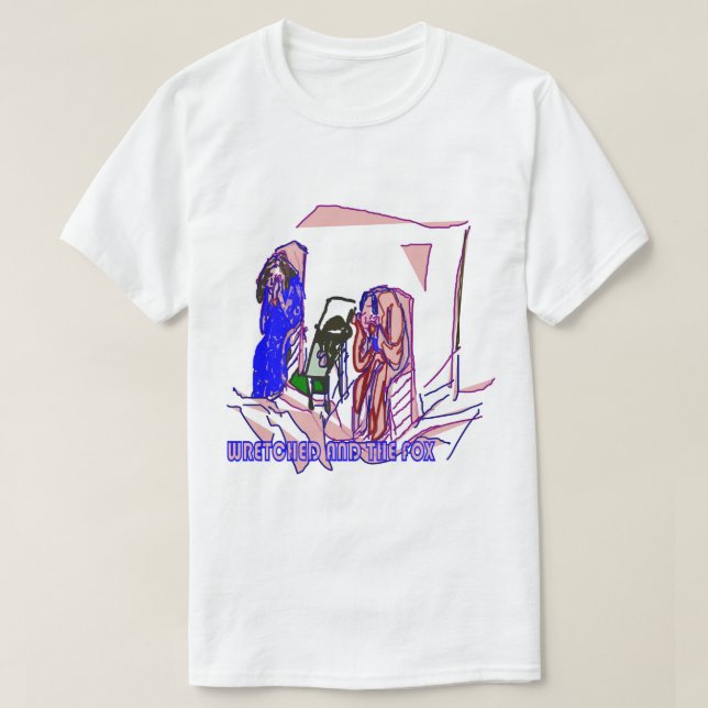 Rolig listig räv stjäl mat från äldre par t shirt (Design framsida)