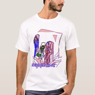 Rolig listig räv stjäl mat från äldre par t shirt