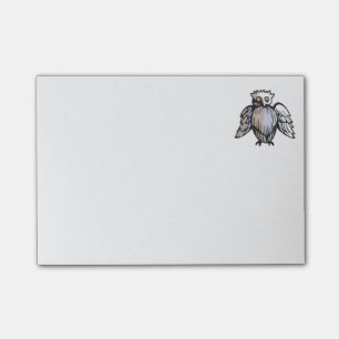 Rolig lite antik stilugglateckning post-it block